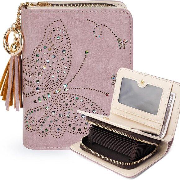 Women RFID Blocking Bifold Wallet Faux Leather Compact Cash Clutch - Picture 1 of 6
